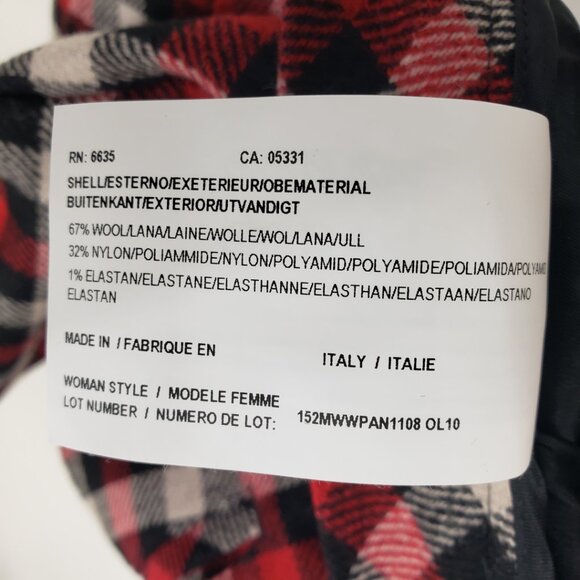 Woolrich Plaid Wool Blend Straight Leg Ankle Pants S Womens Cuffed hem Red Black - Picture 8 of 10